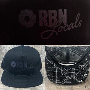 Rust Belt Nation Local Milwaukee Black Foil Snapback Trucker Hat Mesh RBN NWOT